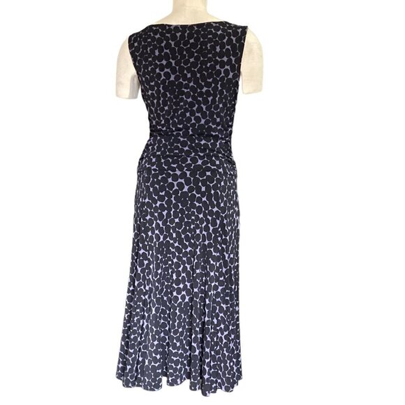 Jones New York Sleeveless Drape Cowl Neck Jersey Knit Dress 8 Black & Purple 22H - Picture 4 of 6